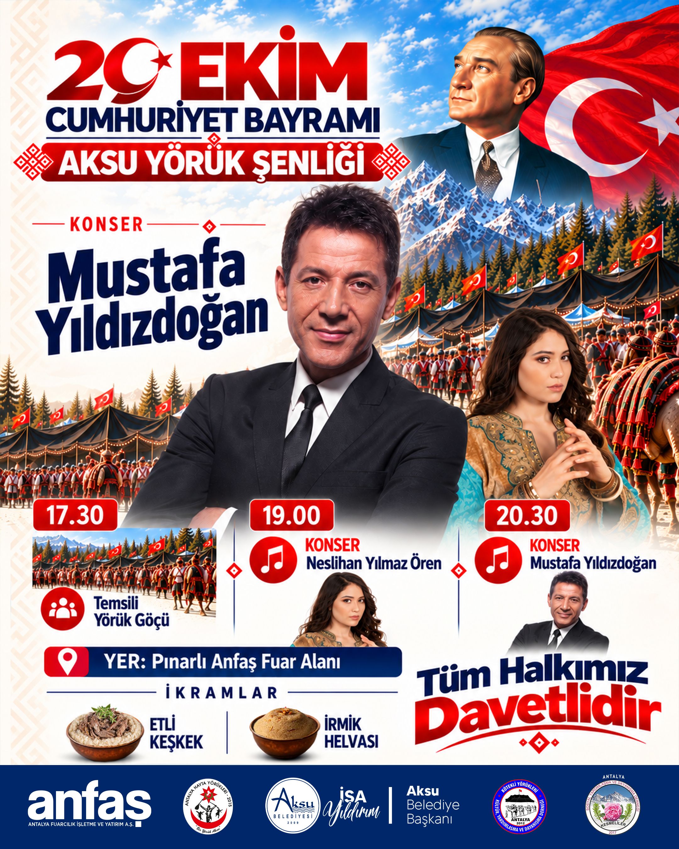 Aksu’da Cumhuriyet Bayramı’nda Yörük Göçü Ve Müzik Şöleni