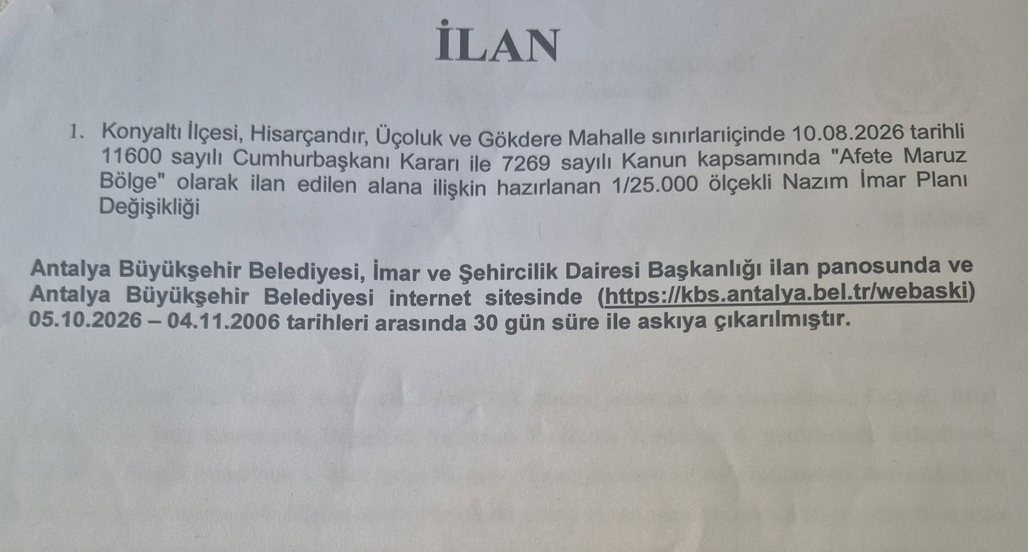 Antalyada Afet Bolgesi Ilan Edilen 3 Mahalle Icin Kritik Cagri (2)