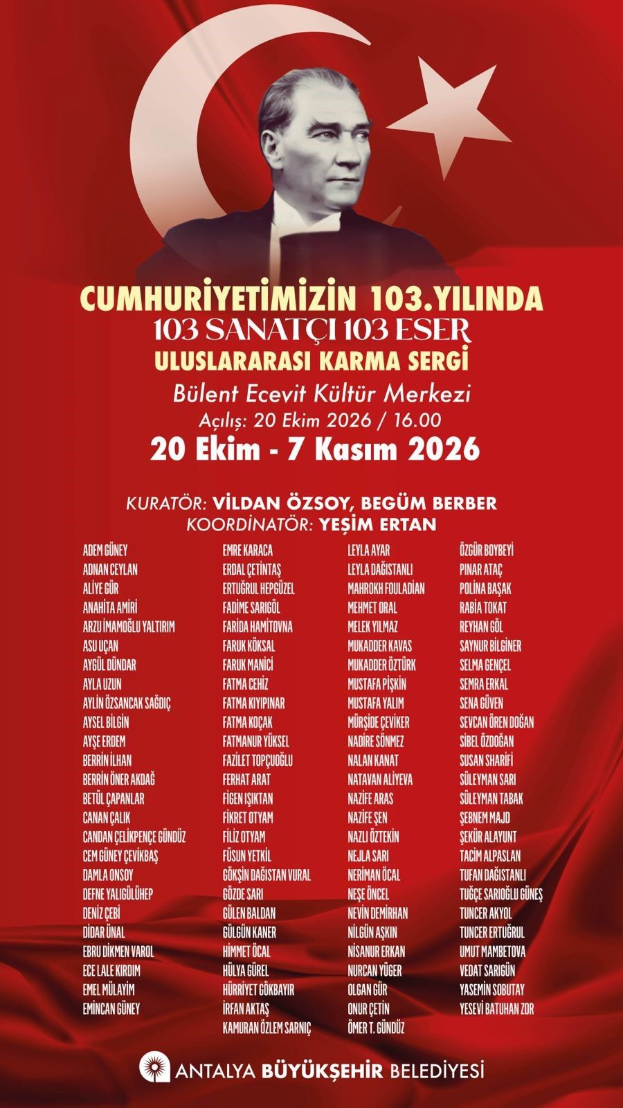 Antalya’da Cumhuriyet’in 103. Yılı, 103 Sanatçı Ve 103 Eserle Kutlanacak (4)