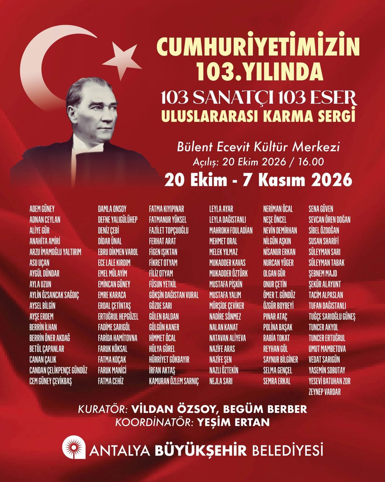 Antalya’da Cumhuriyet’in 103. Yılı, 103 Sanatçı Ve 103 Eserle Kutlanacak (5)