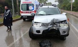 Yolda kayan araç dehşeti yaşattı