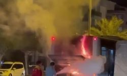 Halk otobüsündeki yangın büyümeden söndürüldü
