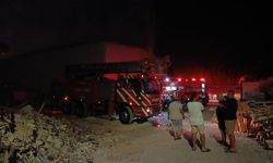 Mermer atölyesindeki yangın korkuttu