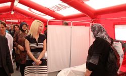 Rektör Özkan yangın çıkan alanı ve yeni acil servis çadırını ziyaret etti