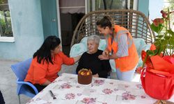Kuşadası Belediyesi'nden yaşlı çınara doğum günü kutlaması