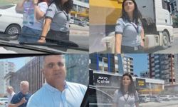 Hastanenin güvenlikçileri, hatalı park ettiğini ileri sürdükleri aracın önünü kesti