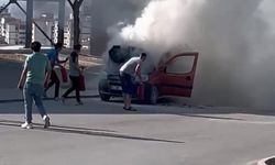 Bayramda aracı yandı...