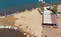 Marmaris Kızkumu'nda ruhsatsız yapıya mühür vuruldu