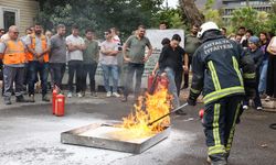 Büyükşehir çalışanlarına yangın eğitimi ve tatbikat