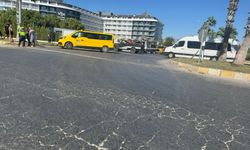 Elektrikli bisiklete ticari taksi çarptı