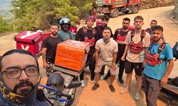 Antalya'daki yangınlarda motokuryelerden ücretsiz lojistik destek