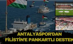 Antalyaspor'da desteğini esirgemedi... Filistin için stadyumda pankart açıldı