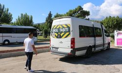 UKOME ekipleri servis araçlarını inceliyor