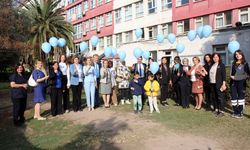 Diyabete farkındalık için gökyüzü maviye boyandı