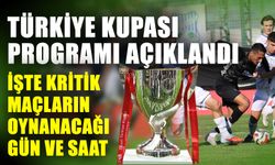 Türkiye Kupası programı açıklandı... İşte kritik maçların oynanacağı gün ve saat