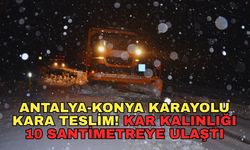 Antalya-Konya karayolu kara teslim! Kar kalınlığı 10 santimetreye ulaştı