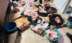 Antalya'da kasap dükkanında mide bulandıran görüntüler