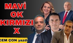 Mavi ok, kırmızı X