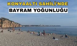 Konyaaltı Sahili’nde bayram yoğunluğu