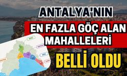 Antalya'nın en fazla göç alan mahalleleri belli oldu