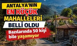 Antalya'nın en küçük mahalleleri belli oldu
