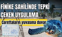 Finike Sahili’nde tepki çeken uygulama! Carettaların yuvasına duvar örüldü