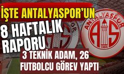 İşte Antalyaspor’un 8 haftalık raporu! 3 teknik adam, 26 futbolcu görev yaptı