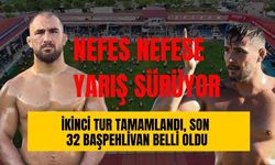Feyzullah Aktürk ile Mustafa Taş’tan nefes nefese yarış! Elmalı’da ikinci tur tamamlandı, ünlü başpehlivanlar elendi