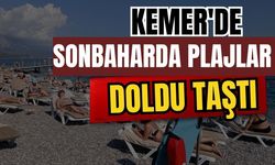 Kemer'de sonbaharda plajlar doldu taştı