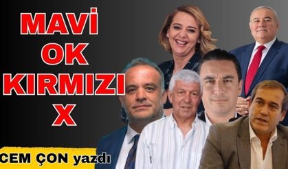 Mavi ok, kırmızı X
