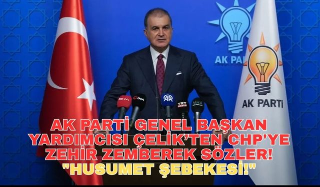 AK Parti Genel Başkan Yardımcısı Çelik’ten CHP'ye zehir zemberek sözler! "Husumet şebekesi!"