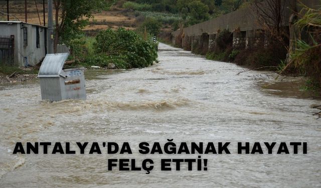 Antalya'da sağanak hayatı felç etti! Yollar göle döndü, seralar sular altında kaldı