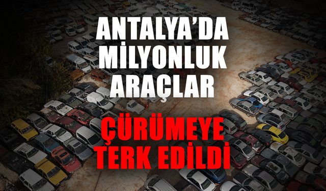 Antalya’da milyonluk araçlar çürümeye terk edildi