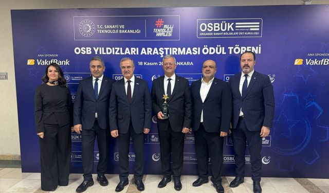 Mersin OSB'ye 'En çok katkı veren OSB' ödülü