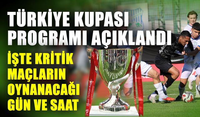 Türkiye Kupası programı açıklandı... İşte kritik maçların oynanacağı gün ve saat
