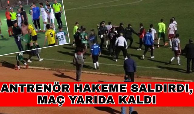 Antrenör hakeme saldırdı, maç yarıda kaldı
