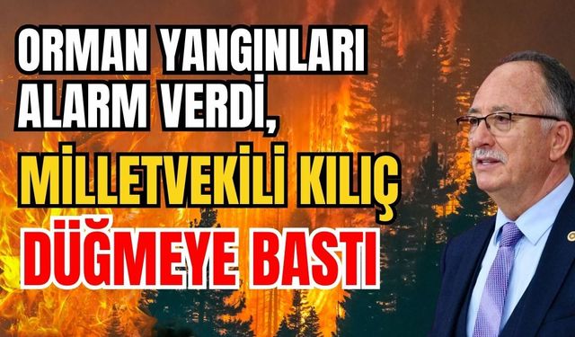 Orman yangınları alarm verdi, Milletvekili Kılıç düğmeye bastı