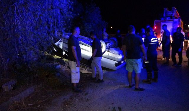 Serikli pehlivanın kullandığı otomobil takla attı
