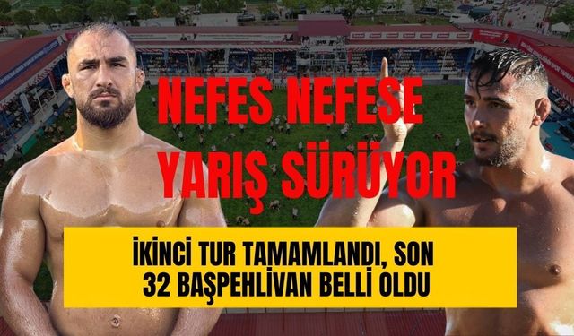 Feyzullah Aktürk ile Mustafa Taş’tan nefes nefese yarış! Elmalı’da ikinci tur tamamlandı, ünlü başpehlivanlar elendi