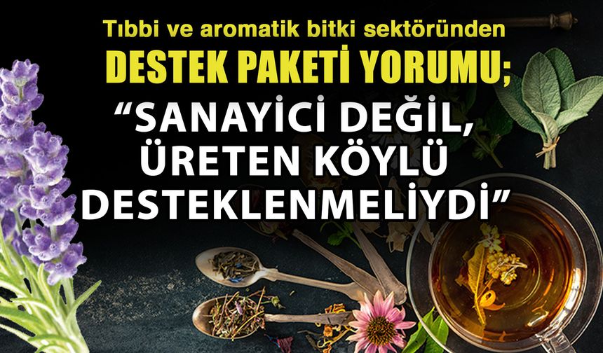 Tıbbi ve aromatik bitki sektöründen destek paketi yorumu; Sanayici değil, üreten köylü desteklenmeliydi