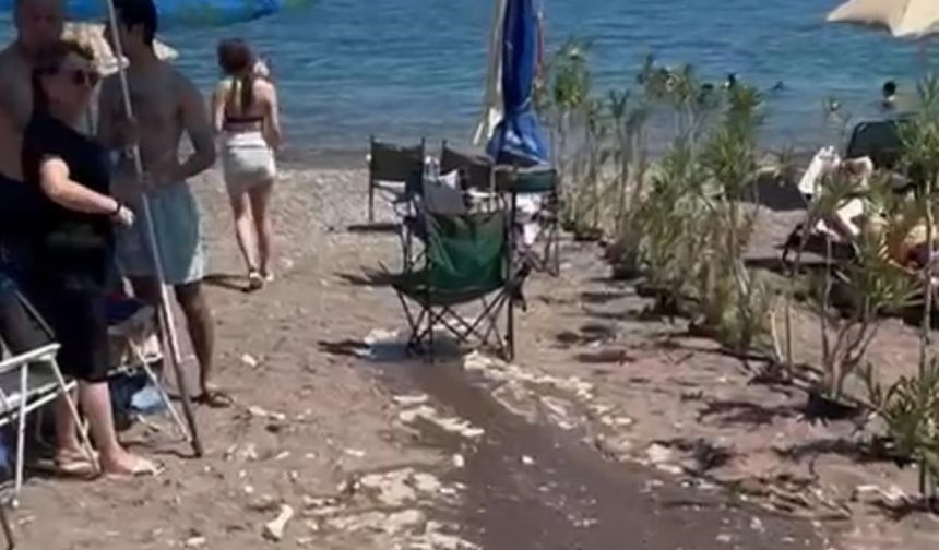 Marmaris'te otelin havuz suyu halk plajına aktı