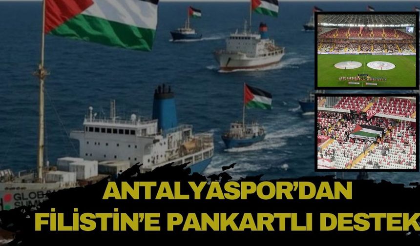 Antalyaspor'da desteğini esirgemedi... Filistin için stadyumda pankart açıldı