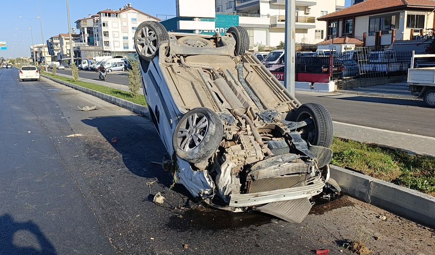 Tırla çarpışan araç takla attı… 1 kişi yaralandı