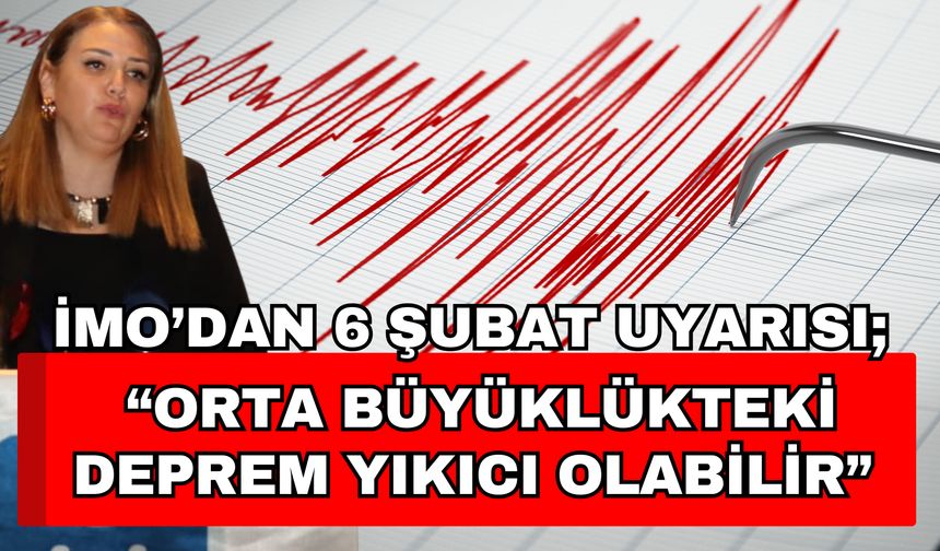 İMO’dan 6 Şubat uyarısı; “Orta büyüklükteki deprem yıkıcı olabilir”