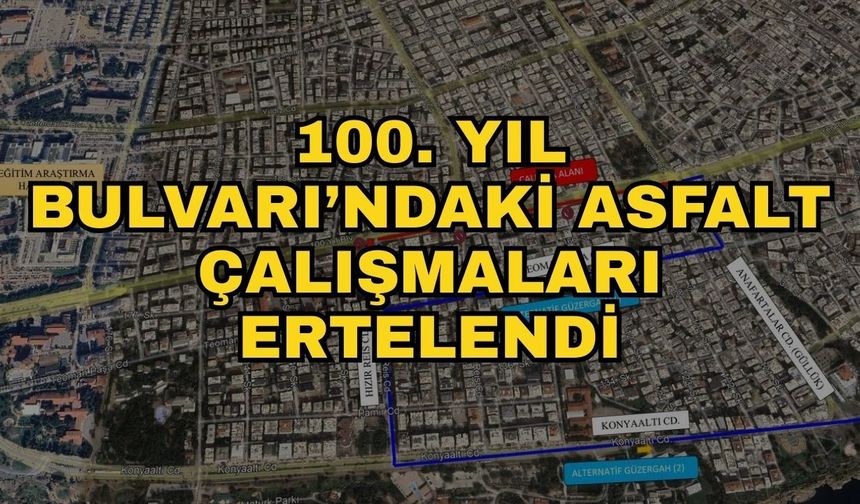 100. Yıl Bulvarı’ndaki asfalt çalışmaları ertelendi