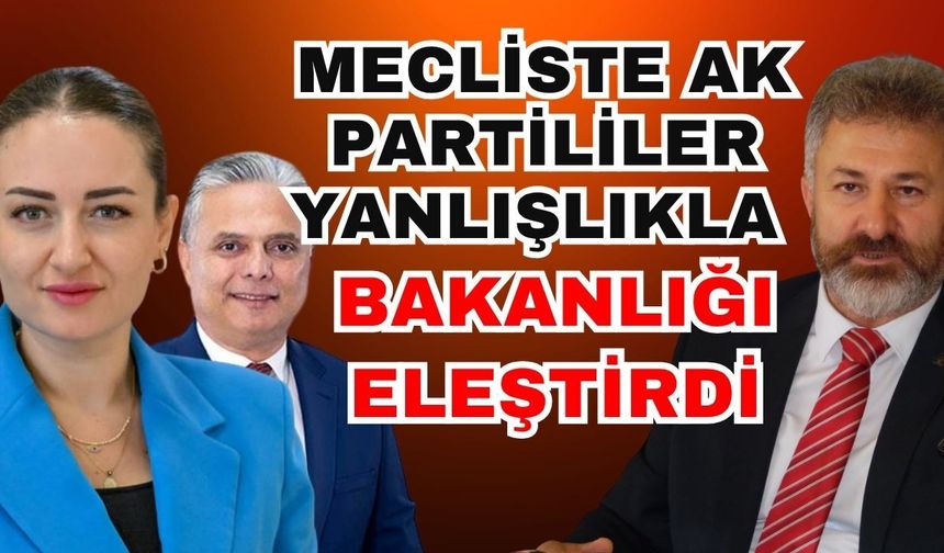 Mecliste Ak Partililer yanlışlıkla bakanlığı eleştirdi