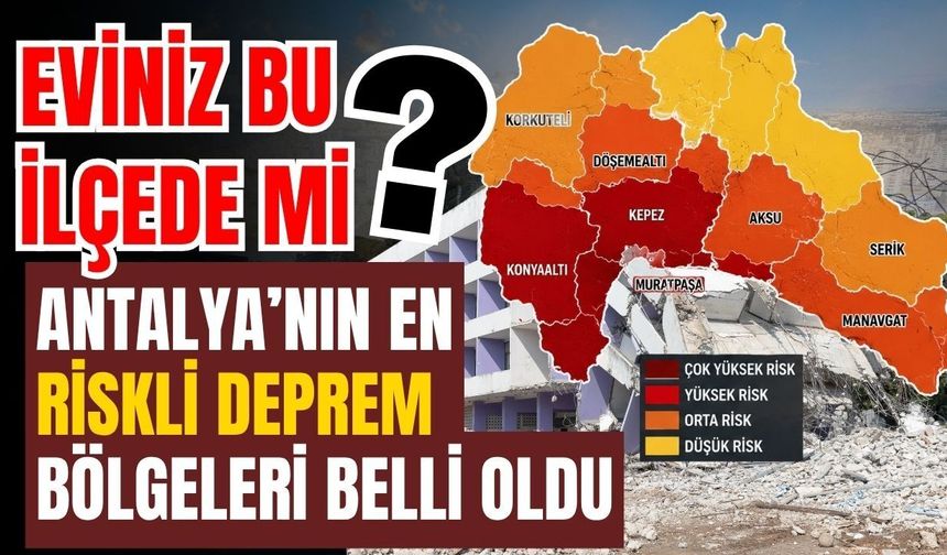 “Eviniz bu ilçede mi?” Antalya’nın en riskli deprem bölgeleri belli oldu