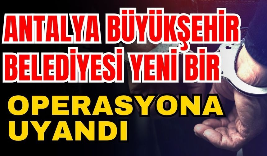 Antalya Büyükşehir Belediyesi yeni bir operasyona uyandı