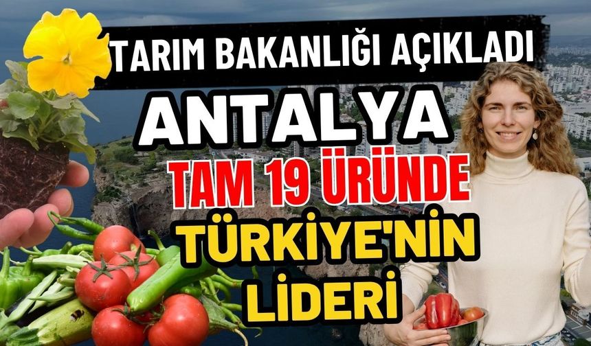 Tarım Bakanlığı açıkladı! Antalya tam 19 üründe Türkiye'nin lideri