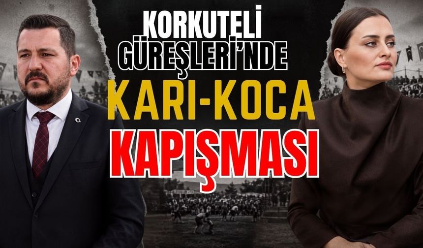 Korkuteli’nde karı koca kapışması… Başkan Saniye Caran ile eşinin pehlivanları birbirlerine rakip oldular